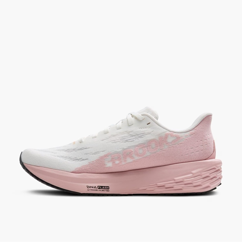 Brooks Women's Launch 11 White and Pink Running Athletic Shoes - Picture 5 of 10